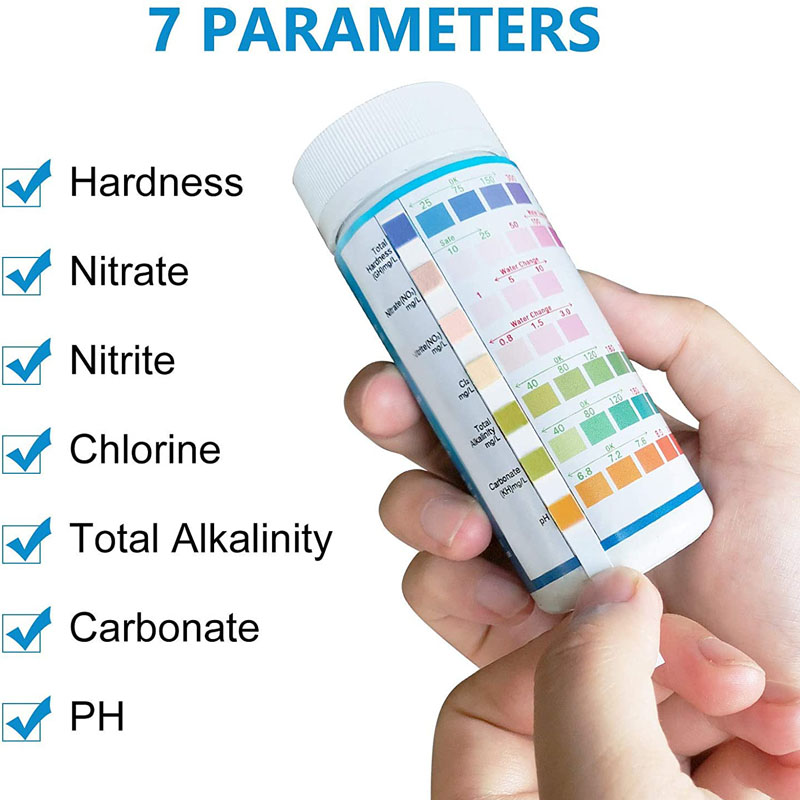 Marine Aquarium Water Test Kit - Tiras de teste de aquário 7-em-1,