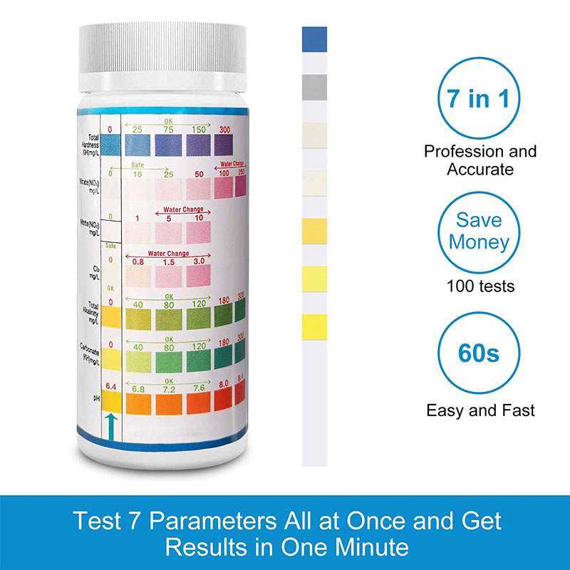 Tiras de teste de aquário 7-em - Marine Aquarium Water Test Kit avaliação e preço