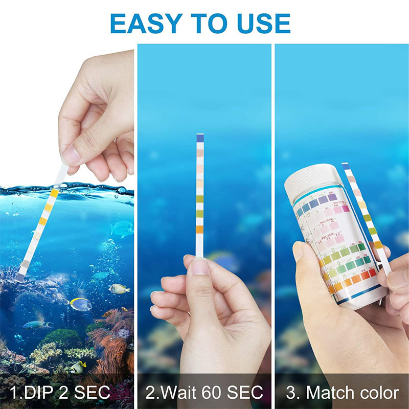 Tiras de teste de aquário 7-em - Marine Aquarium Water Test Kit avaliação e preço